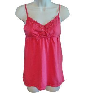 Aeropostale Fuschia Beaded Adjustable Strap Tank Size M